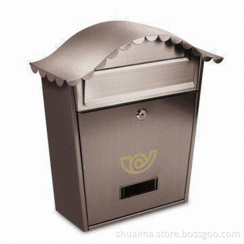 Top Selling Stainless Steel Post Box in House Shape, with 0.7mm Thickness, 201S/S, 304S/S